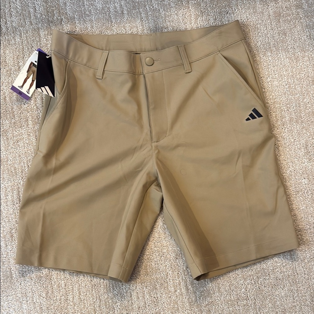 Adidas Men's Khaki Flat Front Shorts